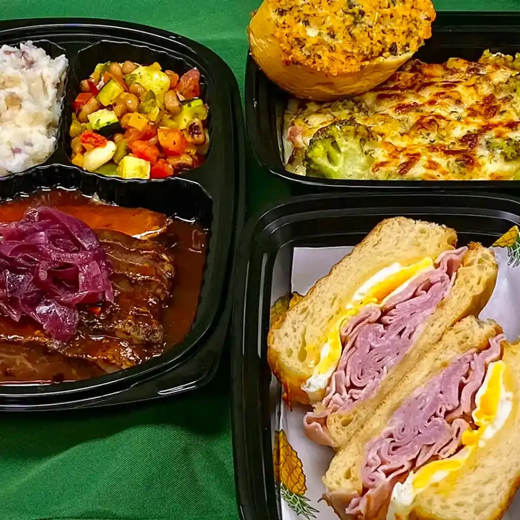 Phoenix corporate boxed lunches on display by Fat Freddy's Catering