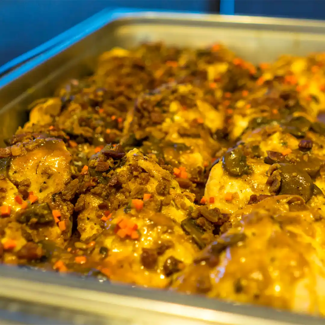 chicken carbornara in a chaffing dish in buckeye, AZ