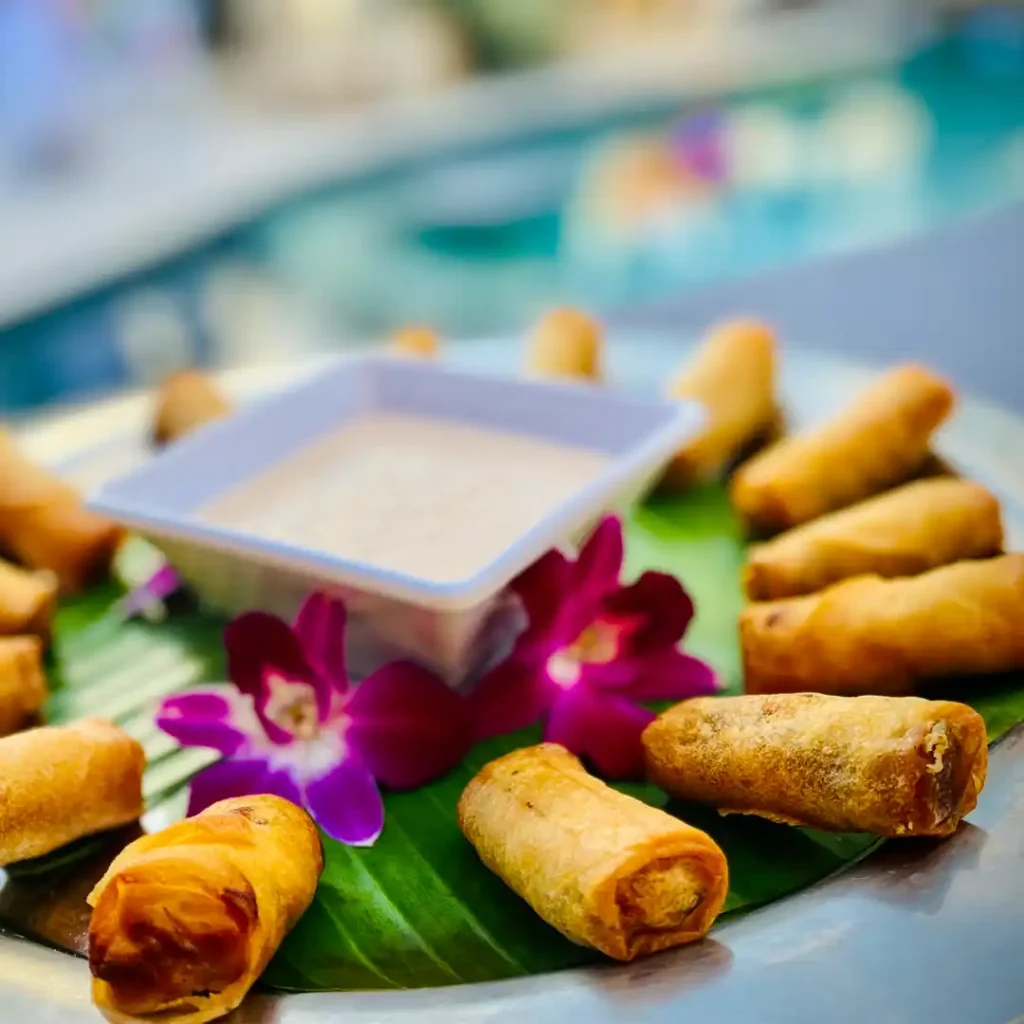 passed hors d'oeuvres, vegetable spring rolls in phoenix